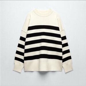 Zara Knit Striped Oversized Sweater